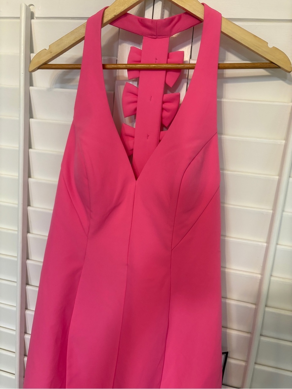 Seni & Cade Pink Bow Back Dress Size Medium - Picture 3 of 10